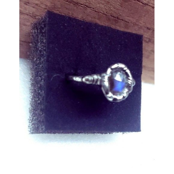 Blue faceted labradorite crystal Ring size 7 - Picture 6 of 12